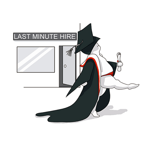 Sumo wrestler graduating from Last Minute Hire